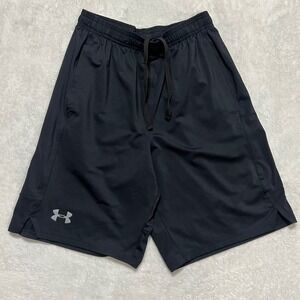 Under Armour HeatGear Basketball Shorts Men Small Black Athletic Gym Loose Fit
